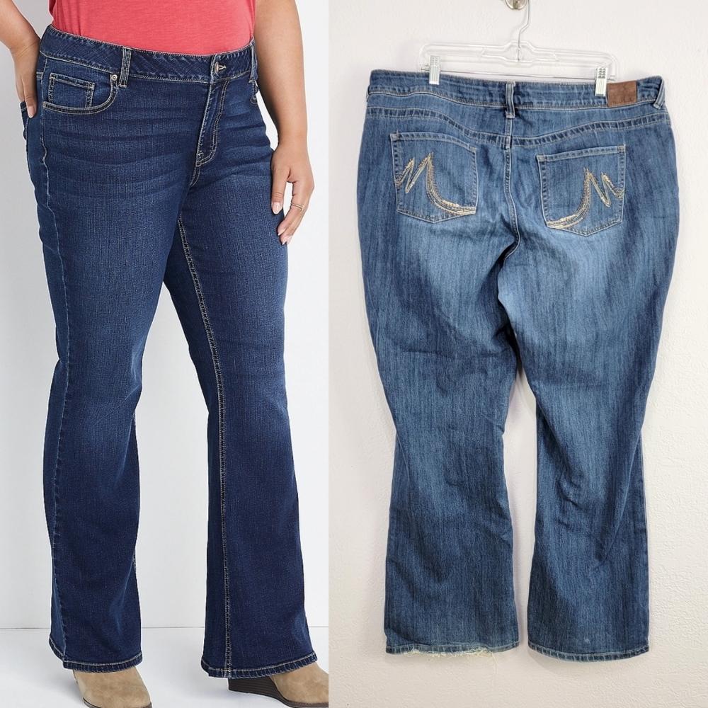 Maurice's Mid Rise Stretch Flare Jeans Plus Size 20W